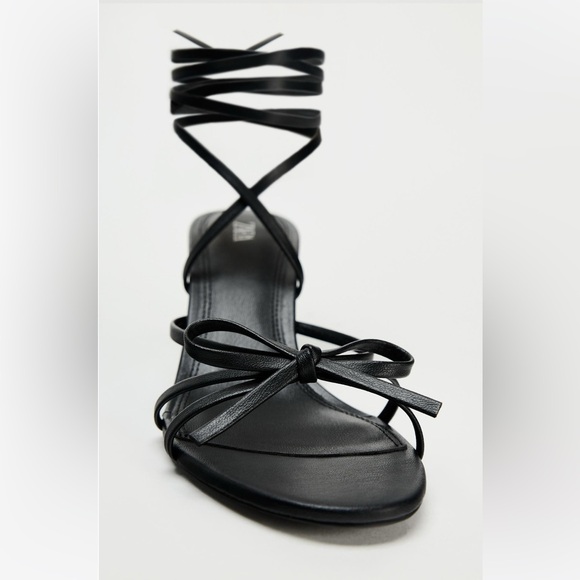 ZARA TIED HEELED SANDALS - Picture 1 of 9